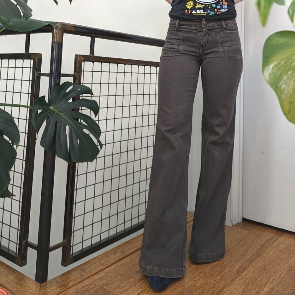 Level 99 brown wide leg jeans